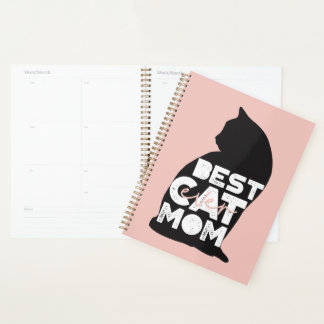 Funny Pink Mother's Day Best Cat Mum Ever Planner
