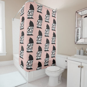 Funny Pink Mother's Day Best Cat Mum Ever Shower Curtain