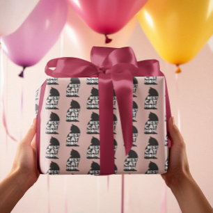 Funny Pink Mother's Day Best Cat Mum Ever Wrapping Paper