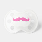 Funny Pink Moustache Pacifier