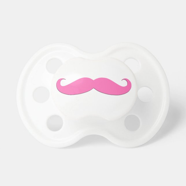 Funny Pink Moustache Pacifier (Front)