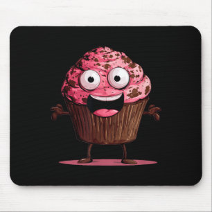 Funny Pink Muffin Face for Cupcakes and Muffins Mouse Pad