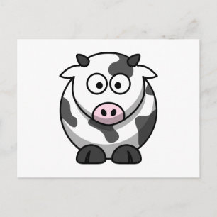 Funny Pink Nose Cartoon Cow Farm Animal Postcard