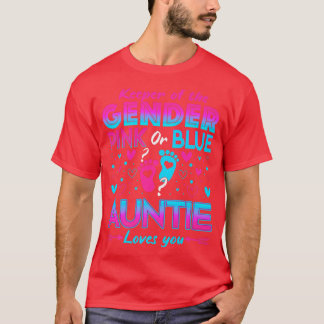 Funny Pink Or Blue Auntie Loves You Gender Reveal  T-Shirt