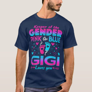 Funny Pink Or Blue Gigi Loves You Gender Reveal Cu T-Shirt
