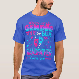 Funny Pink Or Blue Grandfather Loves You Gender Re T-Shirt