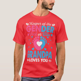 Funny Pink Or Blue Grandpa Loves You Gender Reveal T-Shirt