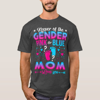Funny Pink Or Blue Mum Loves You Gender Reveal Cut T-Shirt