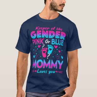 Funny Pink Or Blue Mummy Loves You Gender Reveal C T-Shirt