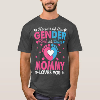 Funny Pink Or Blue Mummy Loves You Gender Reveal C T-Shirt