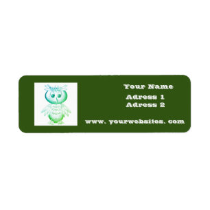 Funny Pink Owl Personalised kids Return Address Label