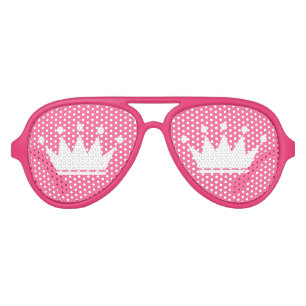 Funny pink party shades with princess crown