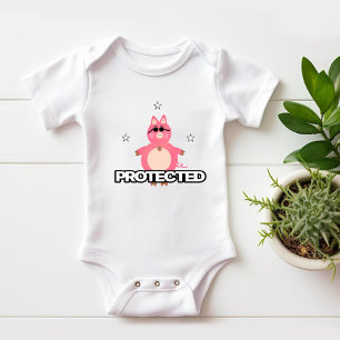 Funny pink pig baby bodysuit