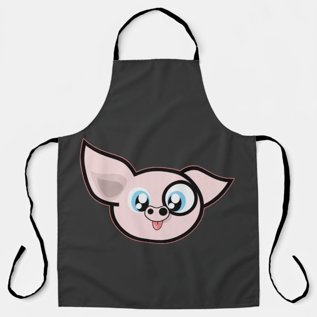 Funny Pink Pig Head Apron (Front)
