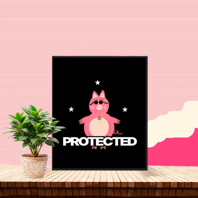 Funny pink pig poster (Creator Uploaded)