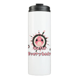 Funny pink pig thermal tumbler