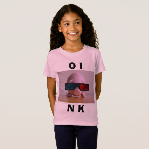 Funny Pink Piggy Bank in 3D Glasses T-Shirt