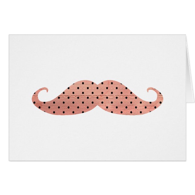 Funny Pink Polka Dots Moustache (Front Horizontal)