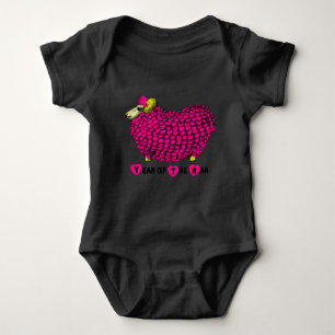 Funny Pink Ram Chinese New Year Zodiac Baby B Baby Bodysuit