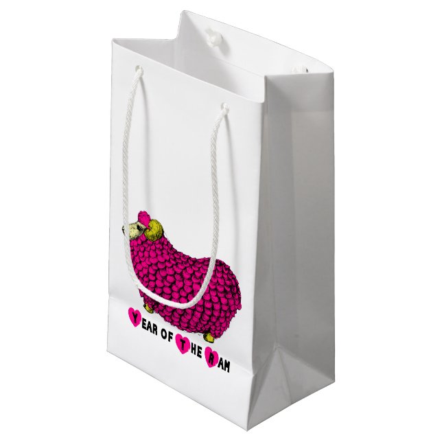Funny Pink Ram Chinese Year Zodiac S Gift Bag (Front Angled)