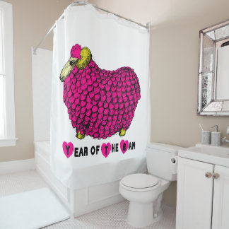 Funny Pink Ram Chinese Year Zodiac Shower C Shower Curtain