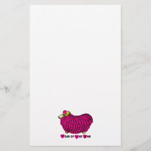 Funny Pink Ram Chinese Year Zodiac Stationery