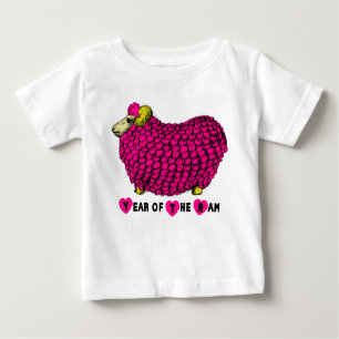 Funny Pink Ram Chinese Year Zodiac Toddler T Baby T-Shirt