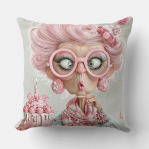 Funny Pink Sassy Aging Cushion
