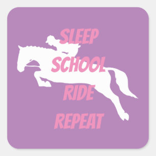 Funny pink sticker horse girls rider