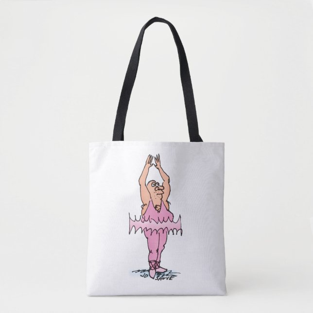 Funny Pink Tutu Ballet Guy Tote Bag (Front)