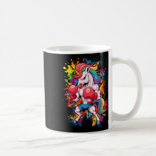 Funny Pink Unicorn With Boxing Gloves Coffee Mug