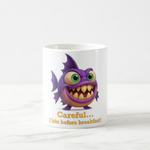 Funny piraña "Careful... I bite before breakfast Coffee Mug