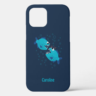 Funny Piranha Fish Kids Name iPhone 12 Case