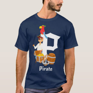 Funny Pirate Anchor and Parrot Sailing Gold Gift T-Shirt