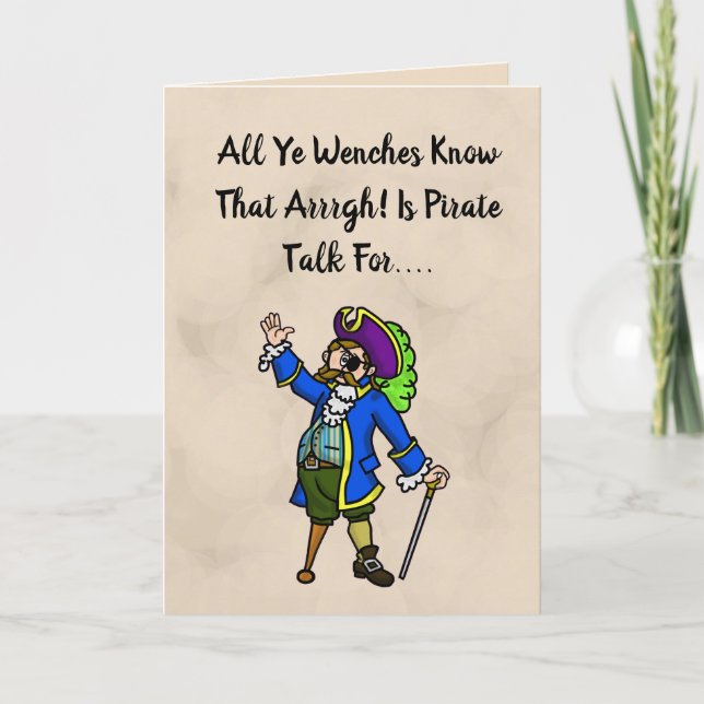 Funny Pirate Booty Call Card (Front)