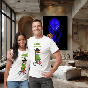 Funny Pirate Cactus Biking Team Customisable T-Shirt