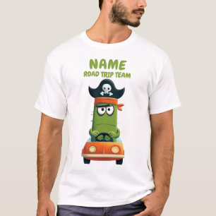 Funny Pirate Cactus Road Trip Team Customisable T-Shirt