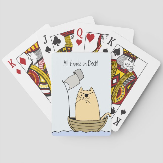 Funny Pirate Cat Playing Cards (Back)
