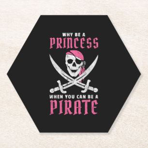 Funny Pirate Costume Women Halloween Princess Paper Coaster