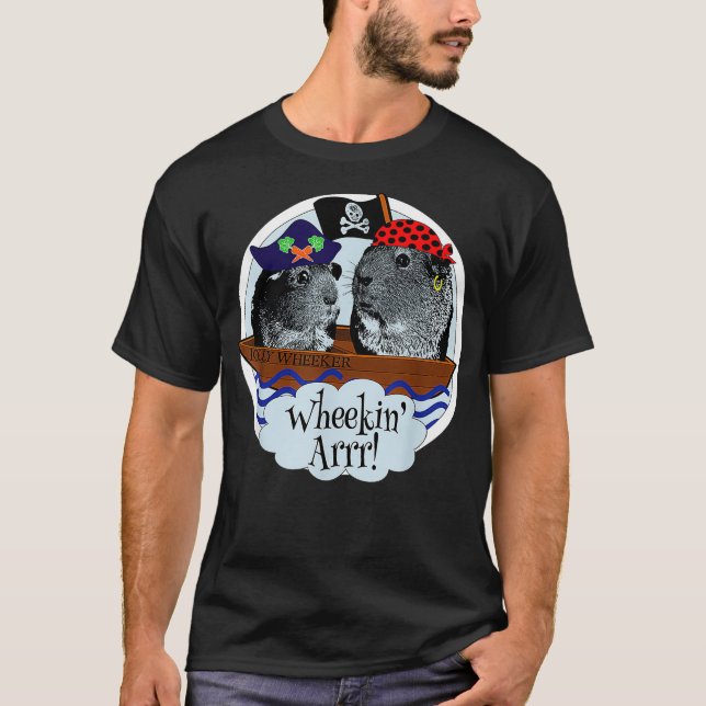 Funny Pirate Cute Guinea Pigs Wheek Squad Saying C T-Shirt (Front)