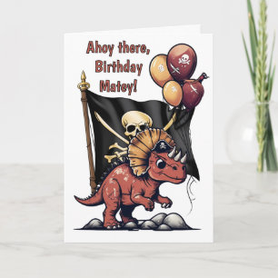 Funny Pirate Dinosaur bitthday Card