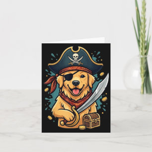 Funny Pirate Dog Halloween Costume Men Women Boys Card