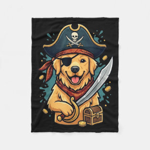 Funny Pirate Dog Halloween Costume Men Women Boys Fleece Blanket