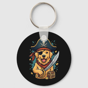 Funny Pirate Dog Halloween Costume Men Women Boys Key Ring