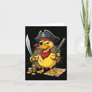 Funny Pirate Duck Halloween Costume Men Women Boys Card