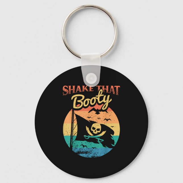 Funny Pirate Freebooter Buccaneer Caribbean Advent Key Ring (Front)