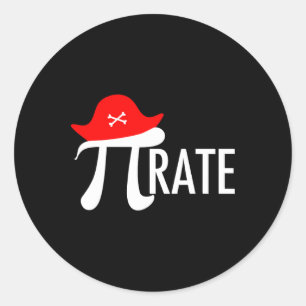 Funny Pirate Math Pun - Pi Day Symbol Humour Tee  Classic Round Sticker