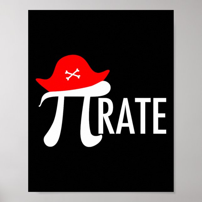 Funny Pirate Math Pun - Pi Day Symbol Humour Tee  Poster (Front)