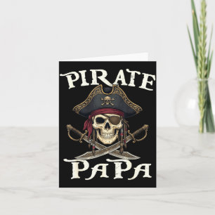 Funny pirate papa skull family matching costume  card