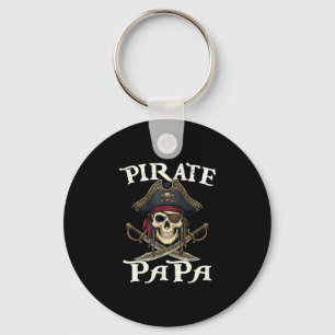 Funny pirate papa skull family matching costume key ring